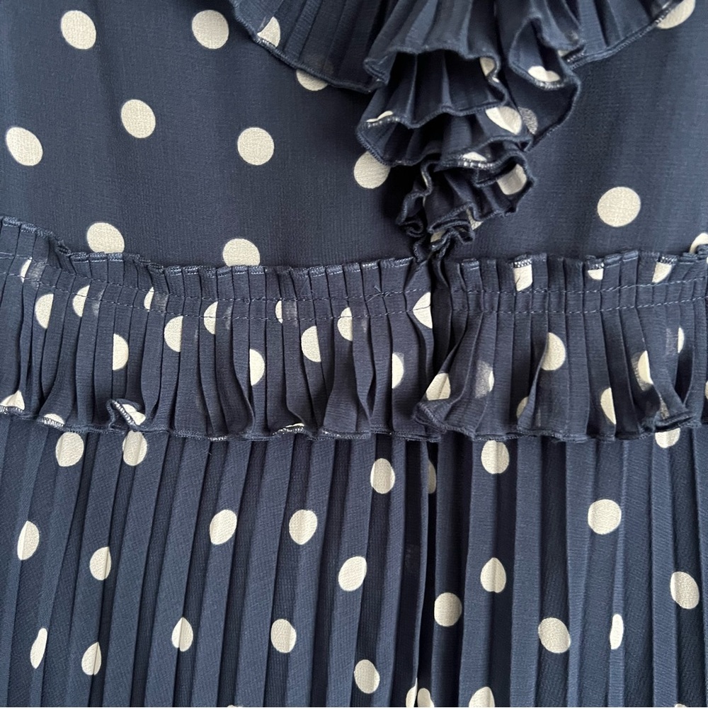 Sezane Rachelle Dress - Polka Dot Navy - Picture 2 of 10